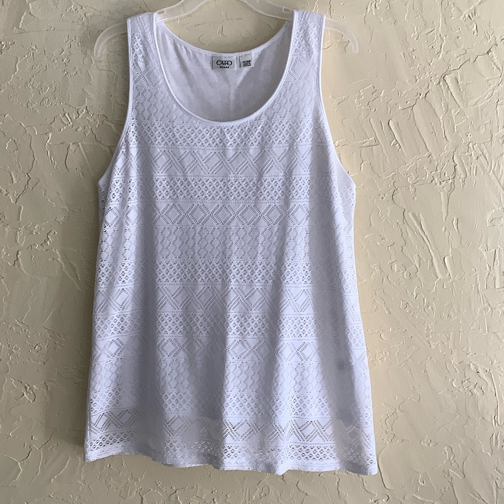 Old Navy White Textured Tank Top